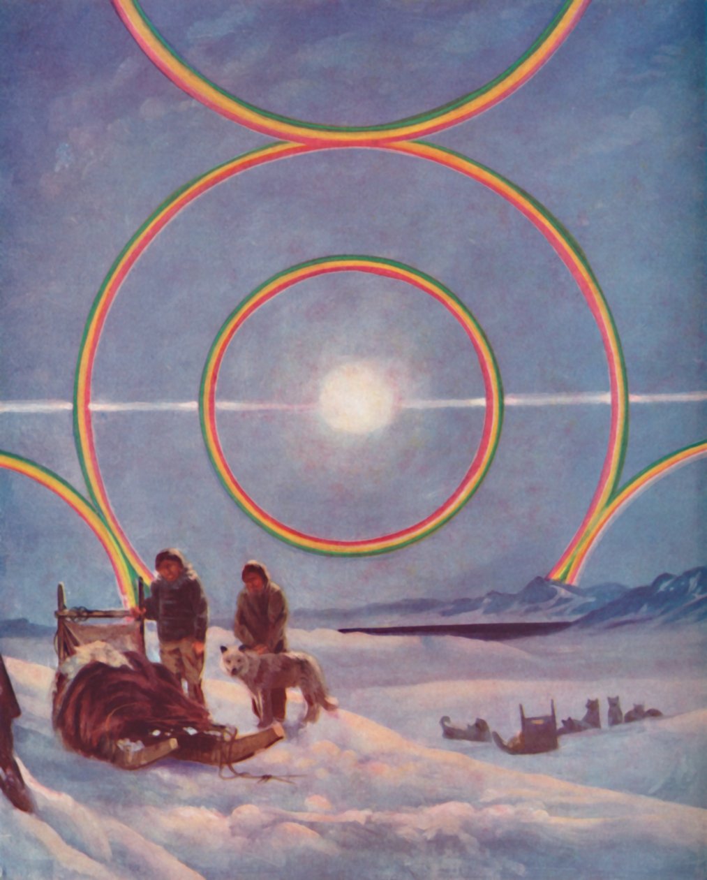Uma exibição inspiradora de halos solares, 1935 de Unbekannt