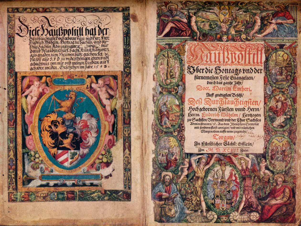 Um Álbum de Autógrafos Antigos: A Hauspostill dos trabalhos de Martin Luther, c1550 de Unbekannt