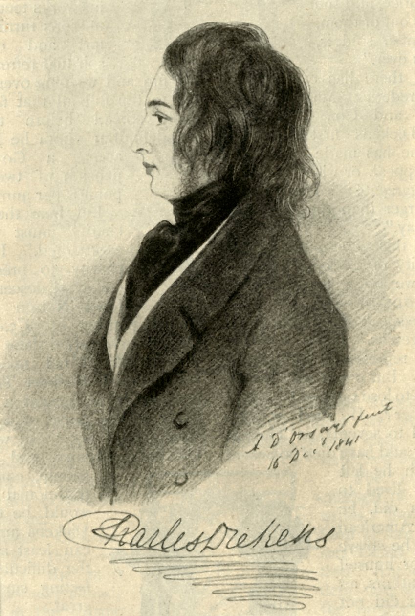 Um retrato adiantado de Dickens, 1841, 1910. de Unbekannt