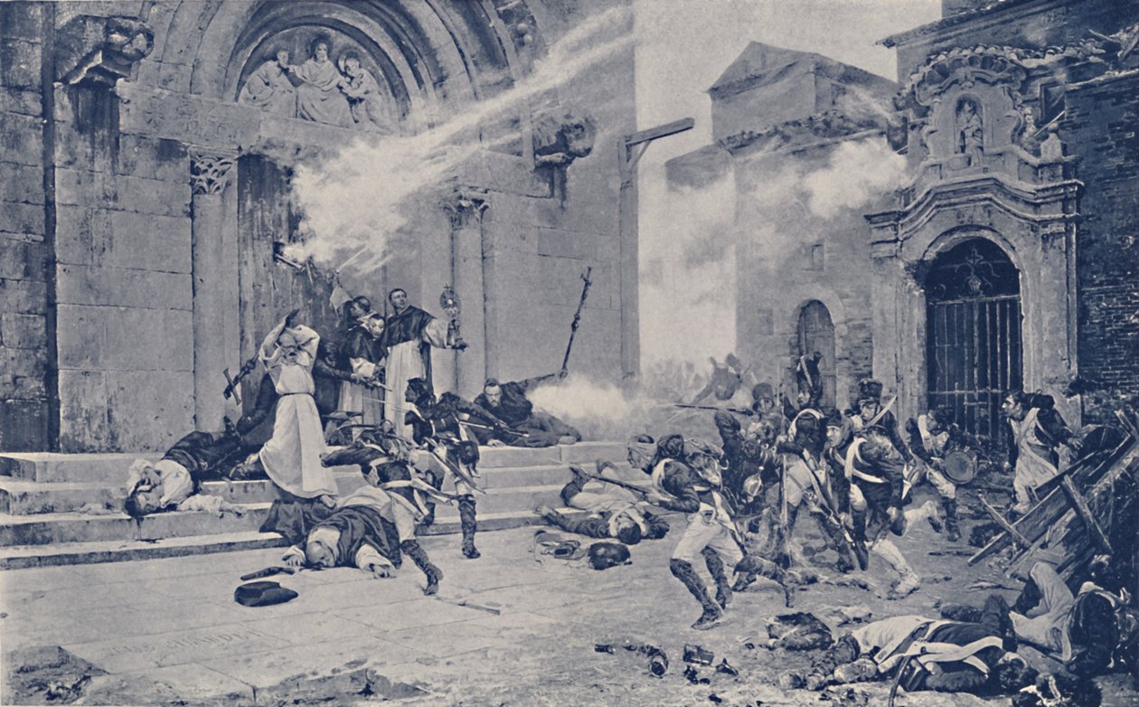 Um episódio do cerco de Saragoça, c1808-1809, 1896 de Unbekannt