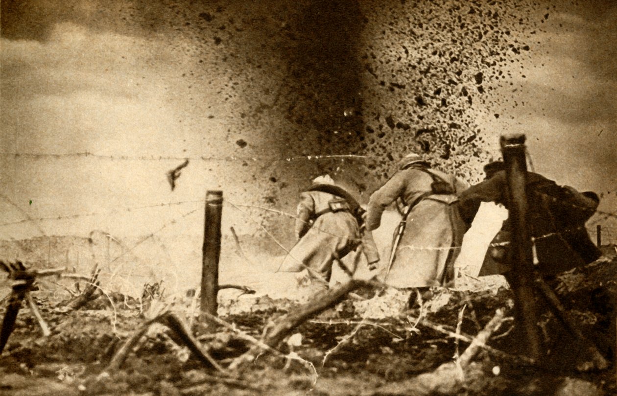 Uma explosão de explosivos, Primeira Guerra Mundial, 1914-1918, 1933. de Unbekannt