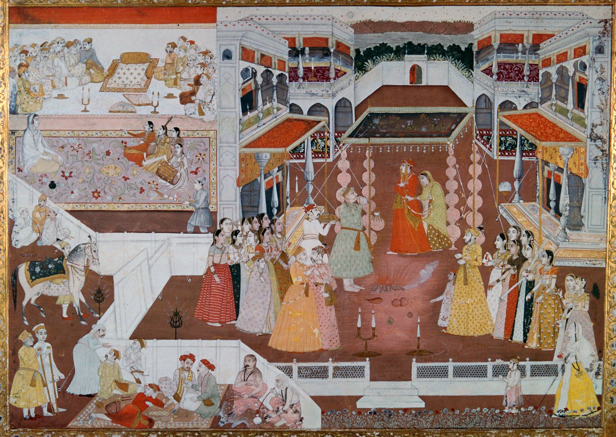 Uma pintura de casamento indiano de Lucknow, século 18 de Unbekannt