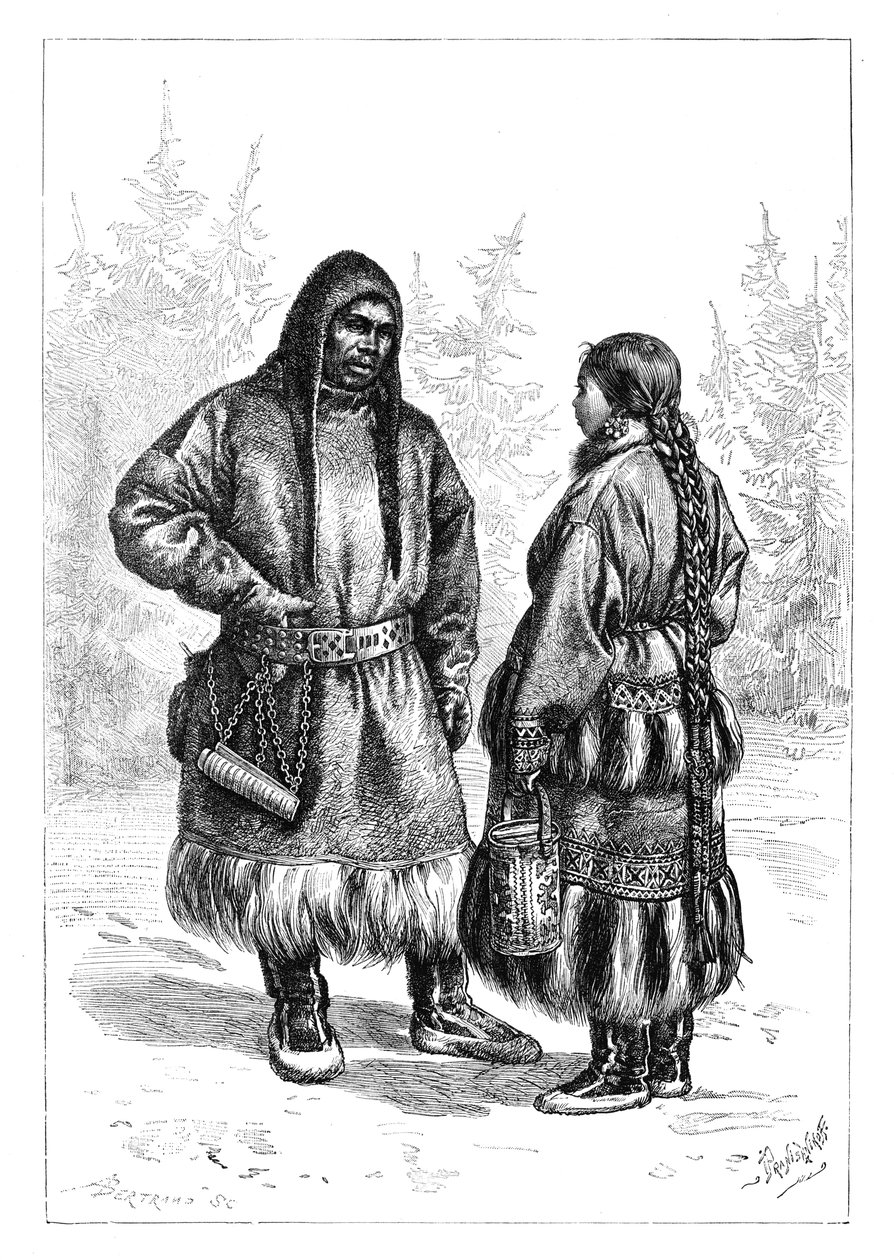 Um casal Ostyak, Ásia, 1895 de Unbekannt