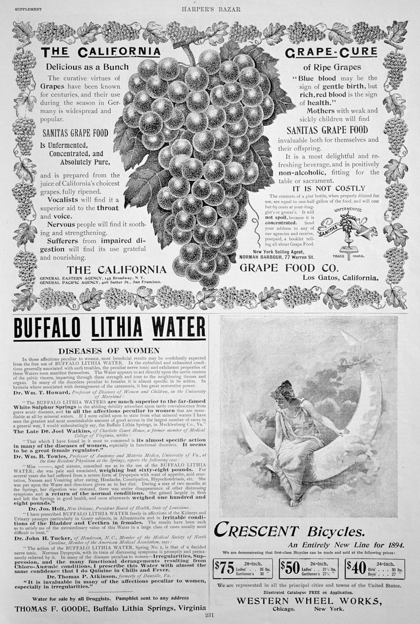 Uma página de publicidade em Harpers Bazar, Páscoa, 1894 de Unbekannt