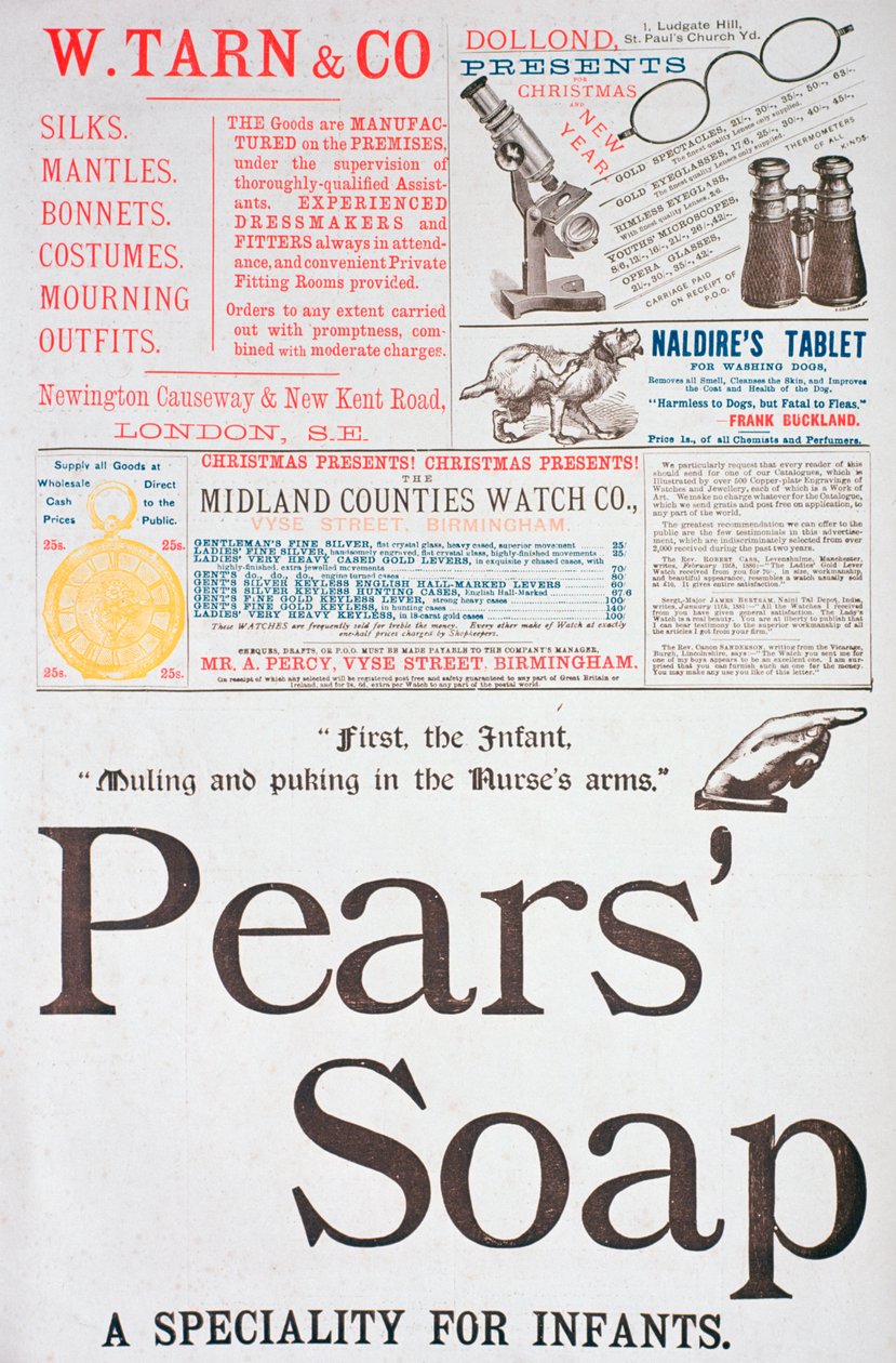 Uma página de publicidade em Yuletide, 1882 de Unbekannt