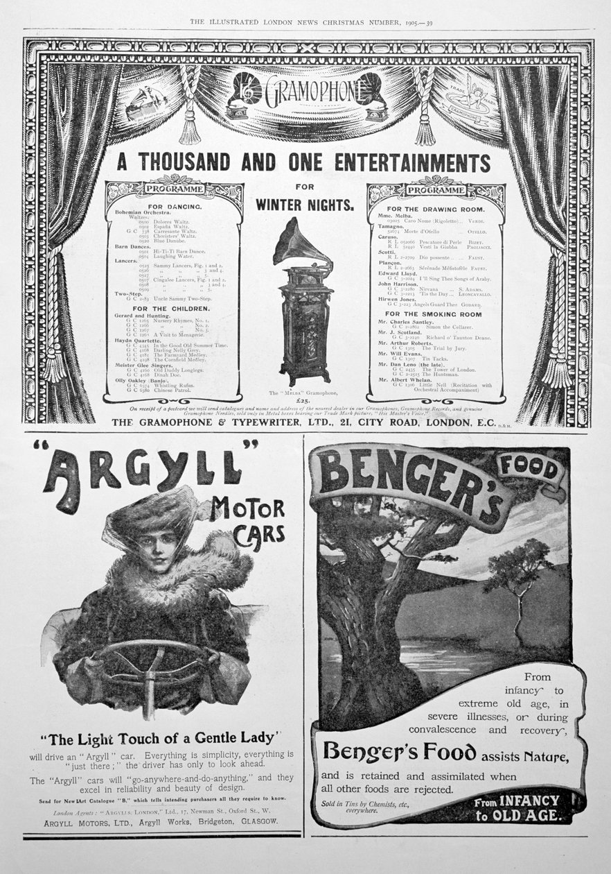 Uma página publicitária no Illustrated London News, Natal, 1905 de Unbekannt