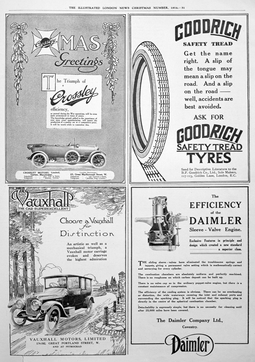 Uma página de publicidade no Illustrated London News, Natal, 1916 de Unbekannt
