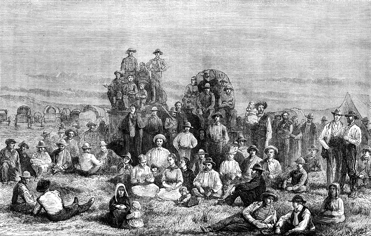 Um acampamento de Mórmon se converte no deserto, c1846 c1880 de Unbekannt