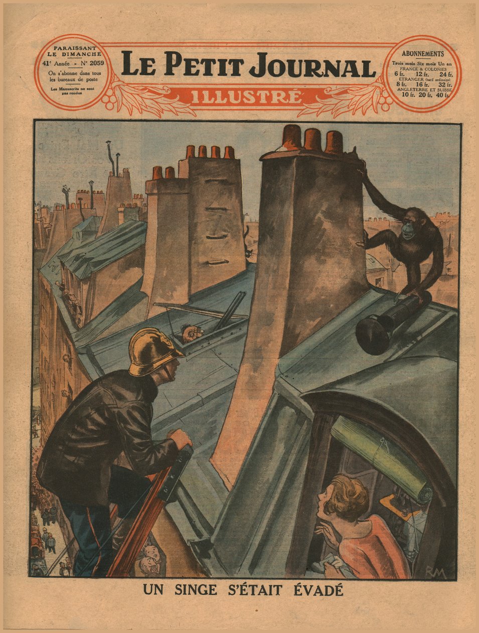 Um chimpanzé escapado, 1930. de Unbekannt
