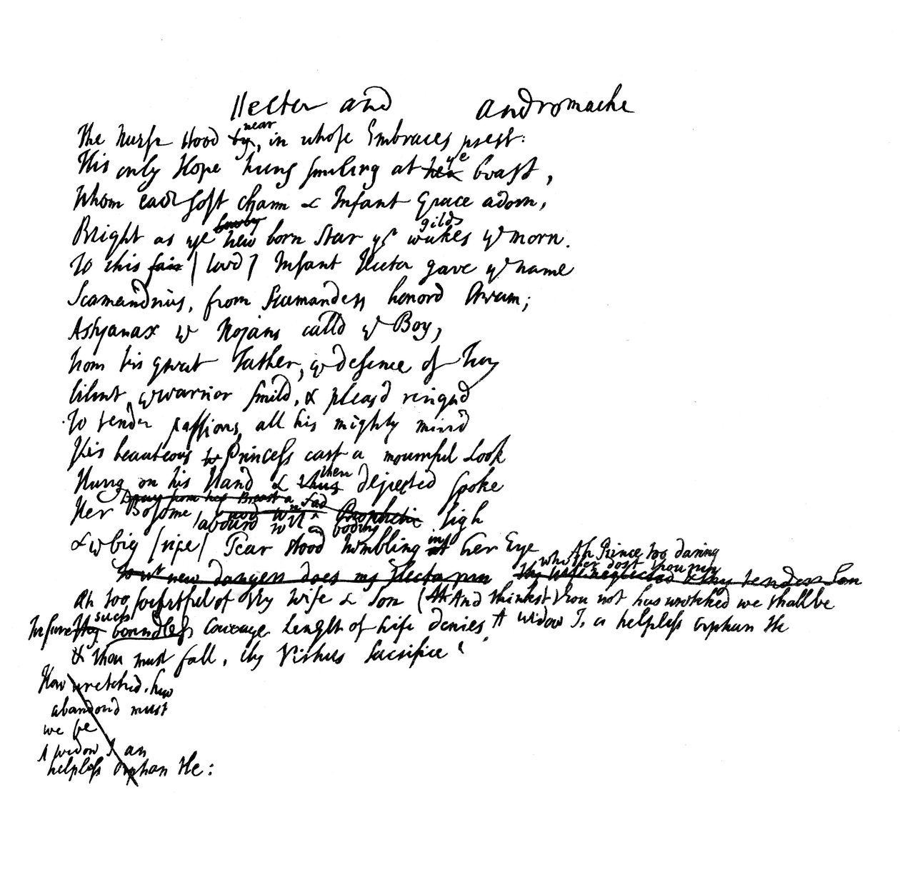 Um extrato do manuscrito original da tradução papal de Homero, século 18, 1840 de Unbekannt