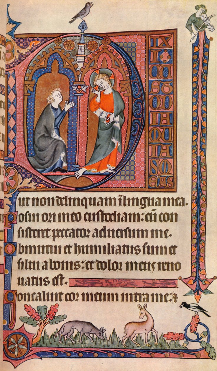 Uma página iluminada do Saltério Vaux-Bardolf, c1310, 1937 de Unbekannt