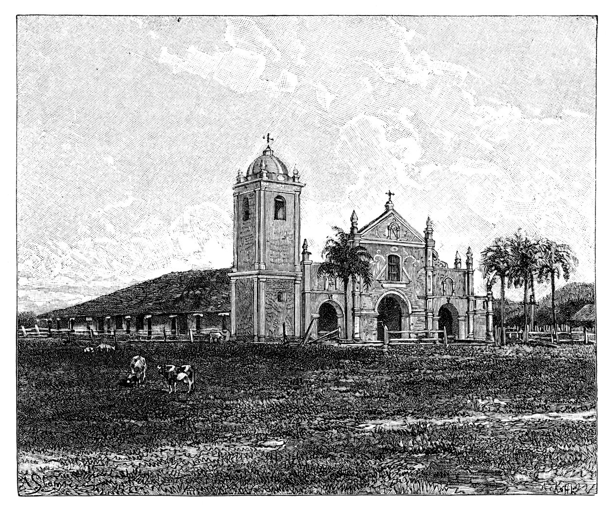 Uma antiga igreja jesuíta, Pirayu, Paraguai, 1895 de Unbekannt