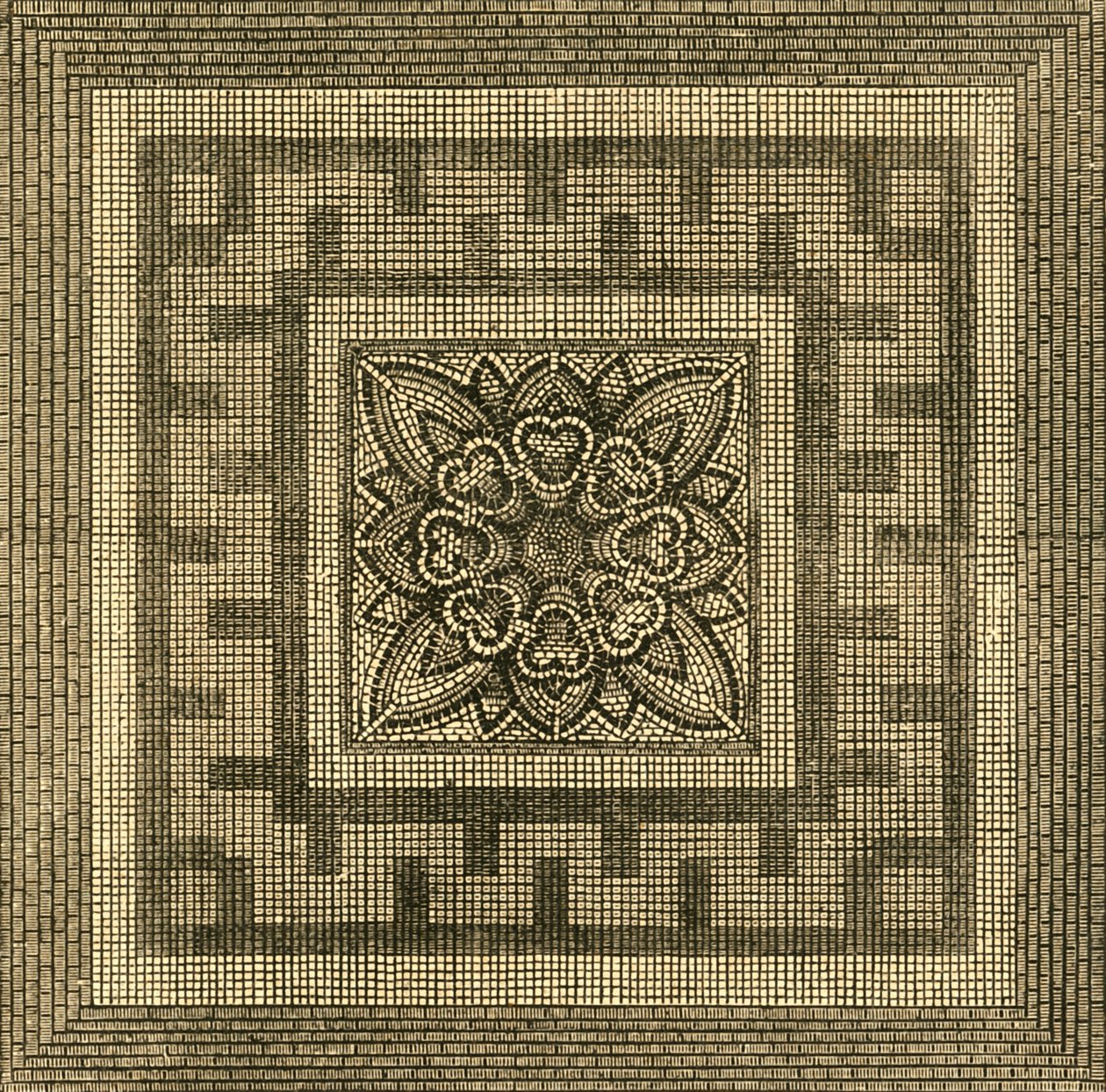 Roman Pavement antigo encontrado na rua de Threadneedle, 1841, 1897. de Unbekannt
