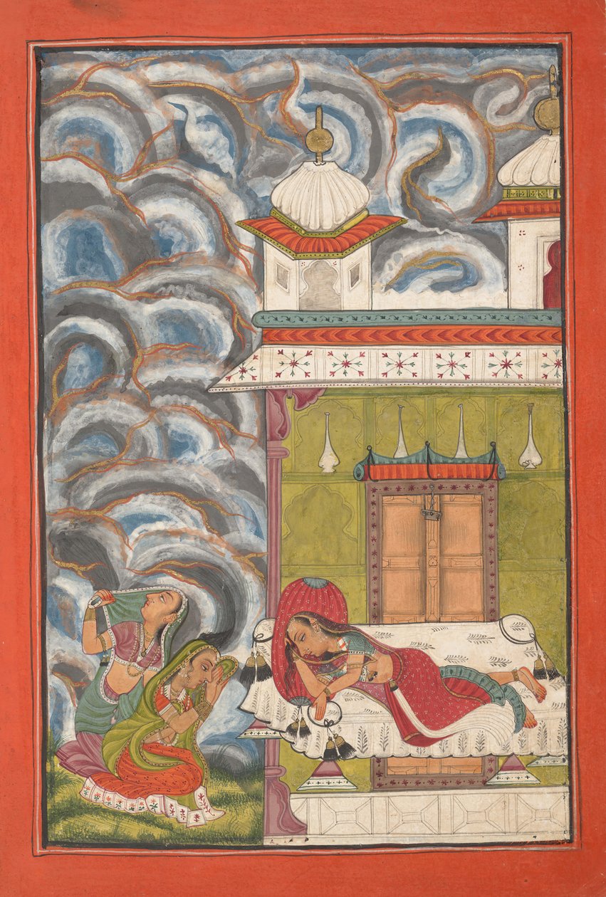 Andhrayaki Ragini: Fólio de uma série ragamala Garland of Musical Modes, ca. 1710 de Unbekannt