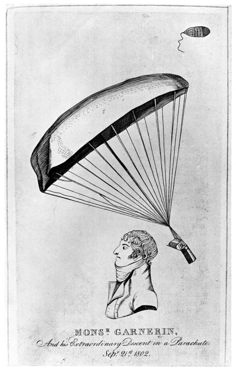 Andre Jacques Garnerin, aeronauta francês e o primeiro paraquedista, c1802 1910 de Unbekannt