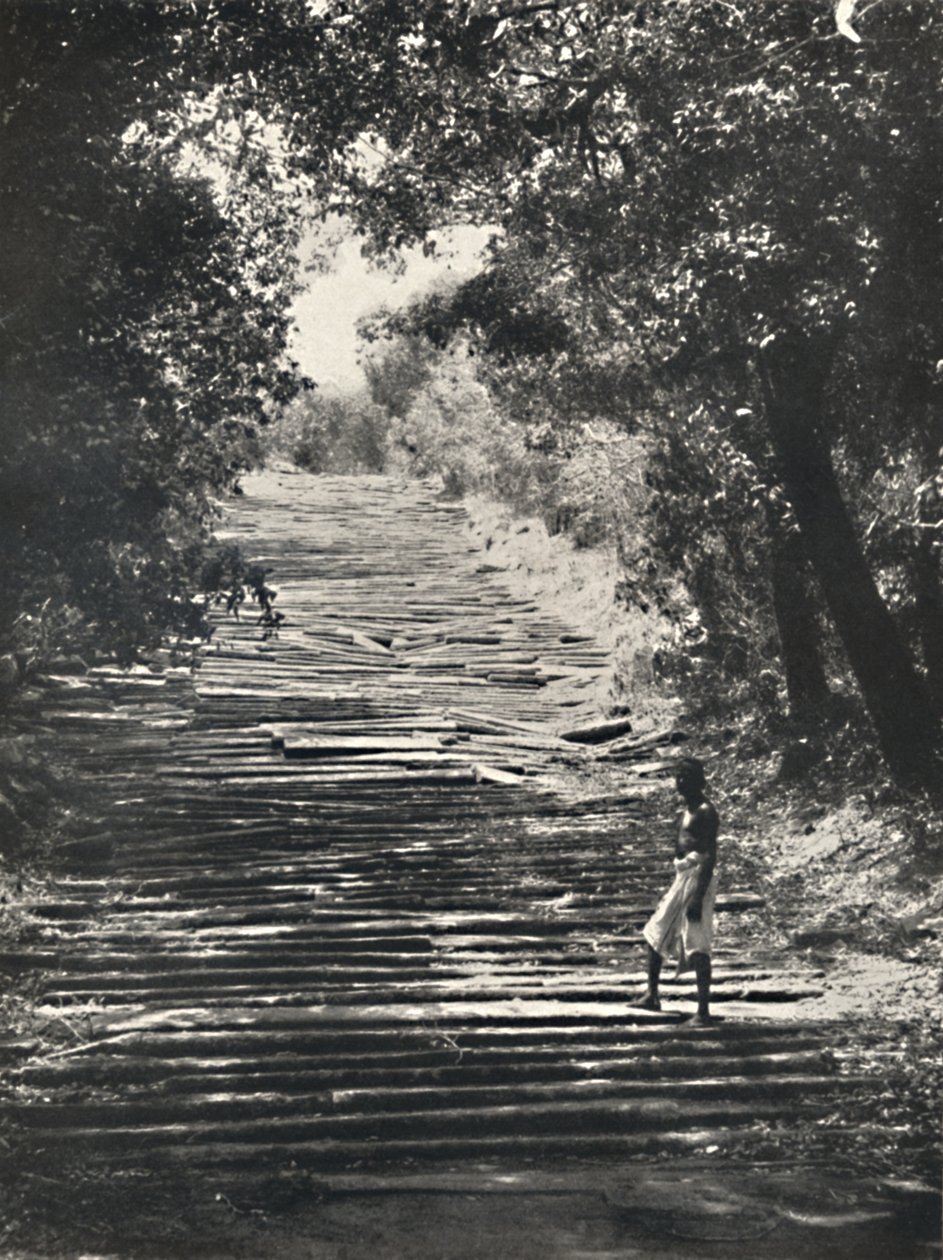 Início dos degraus de pedra de Mihintale, 1926 de Unbekannt