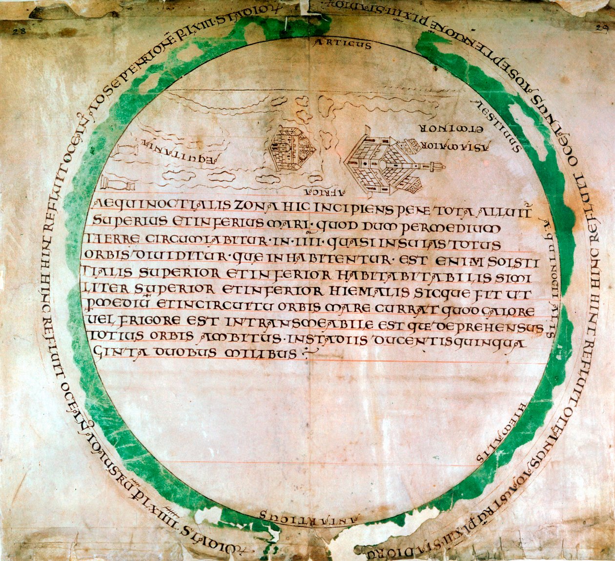 Mapa do mundo anglo-saxão, século X de Unbekannt
