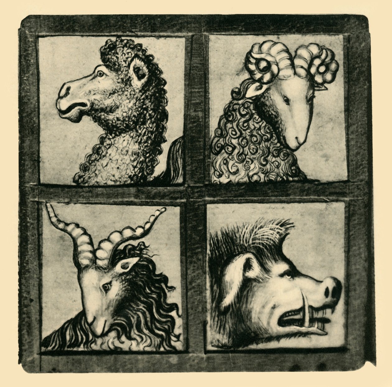 Cabeças de animais, início do século XV, 1943. de Unbekannt
