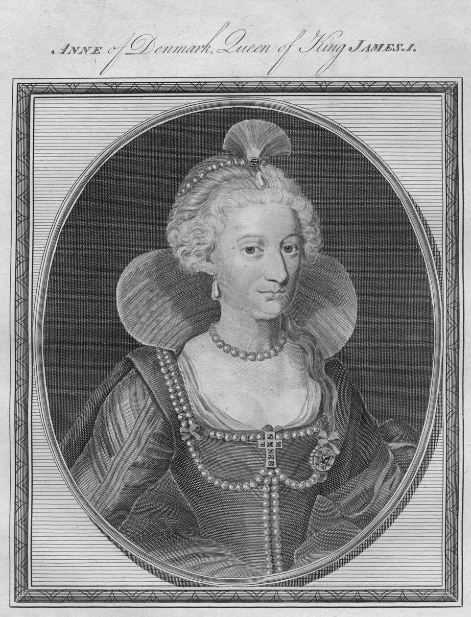 Ana da Dinamarca, rainha do rei Jaime I, 1786. de Unbekannt
