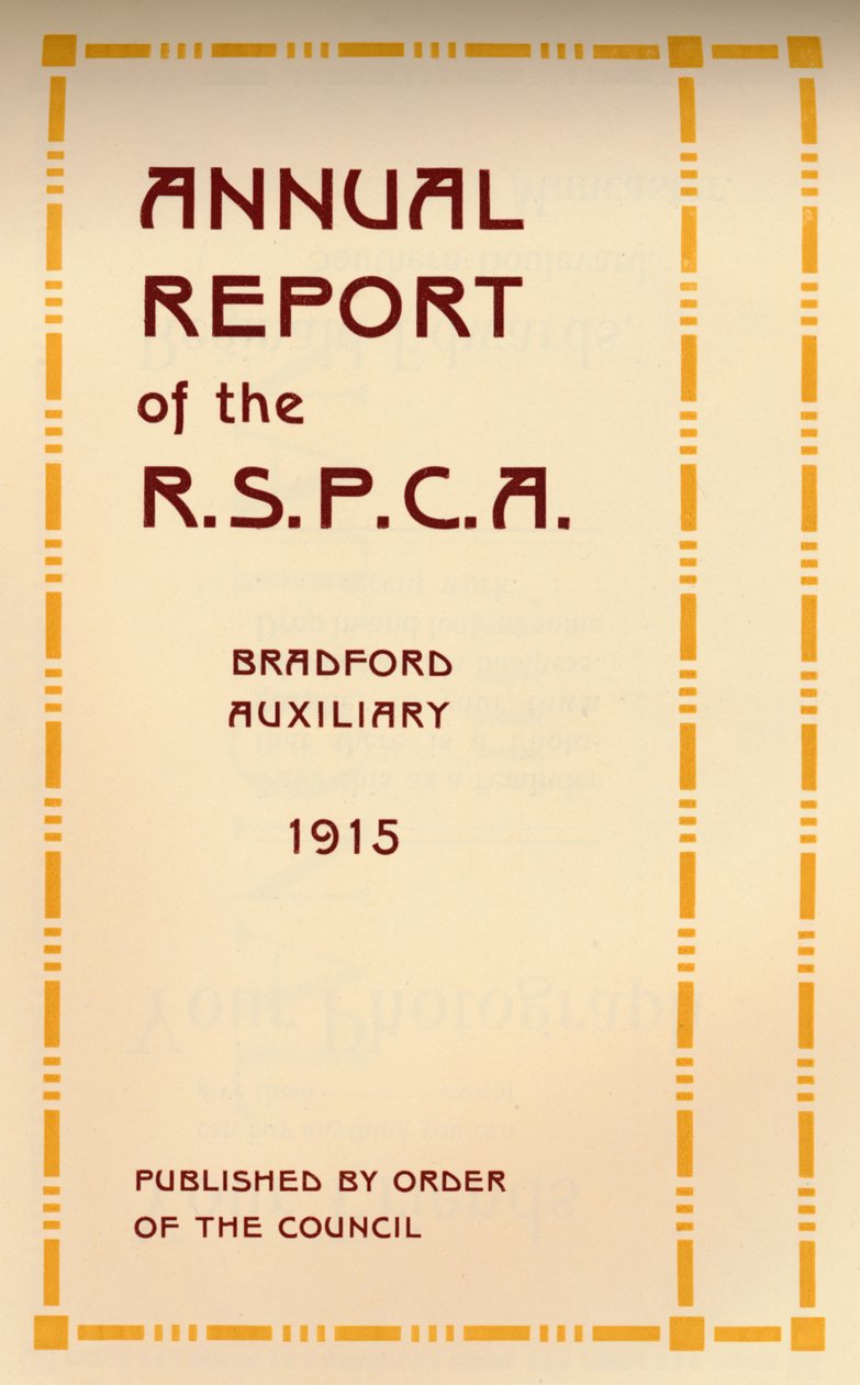 Relatório Anual da RSPCA, 1916 de Unbekannt