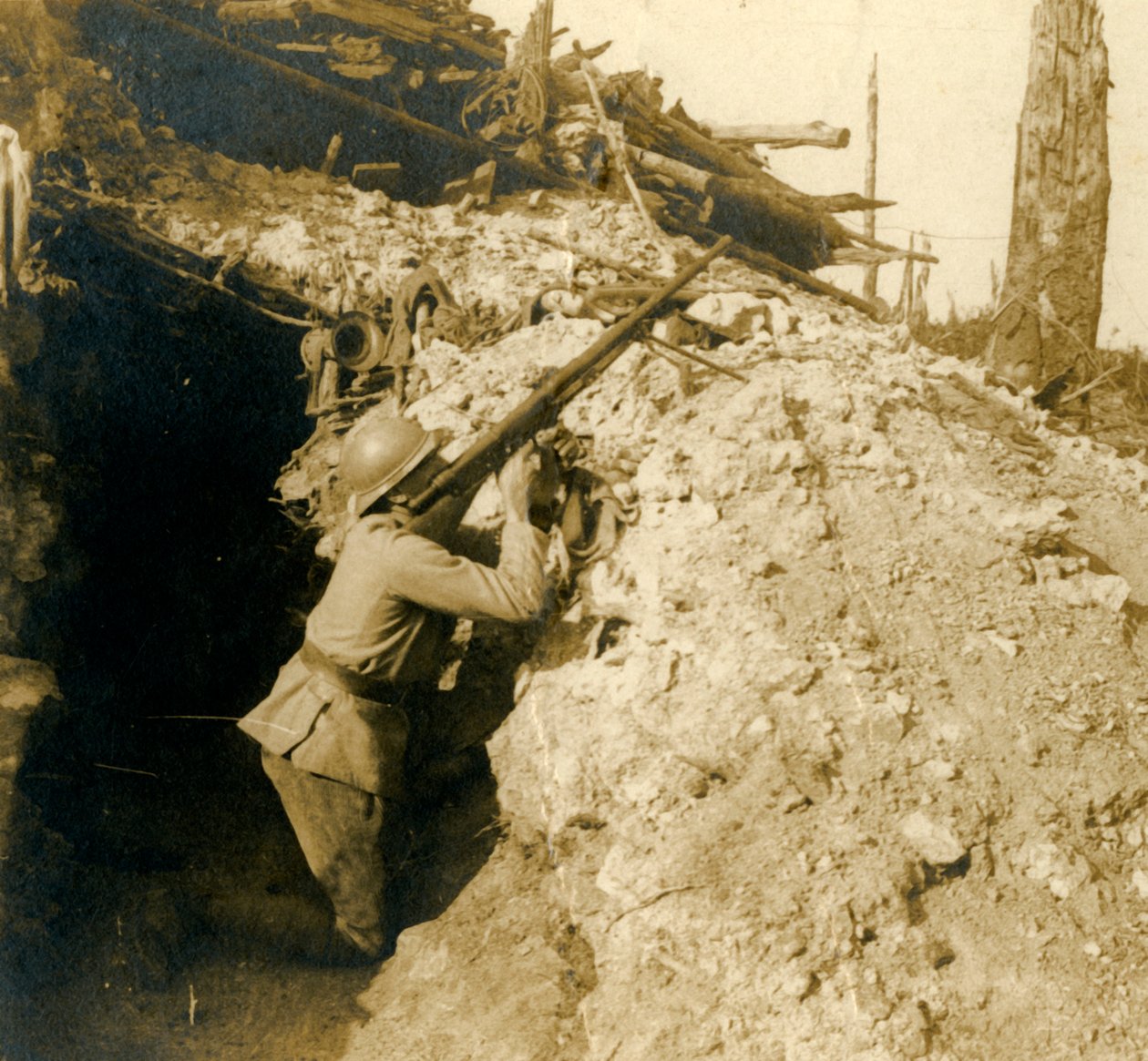 Disparo antiaéreo usando metralhadora, c1914-c1918 de Unbekannt