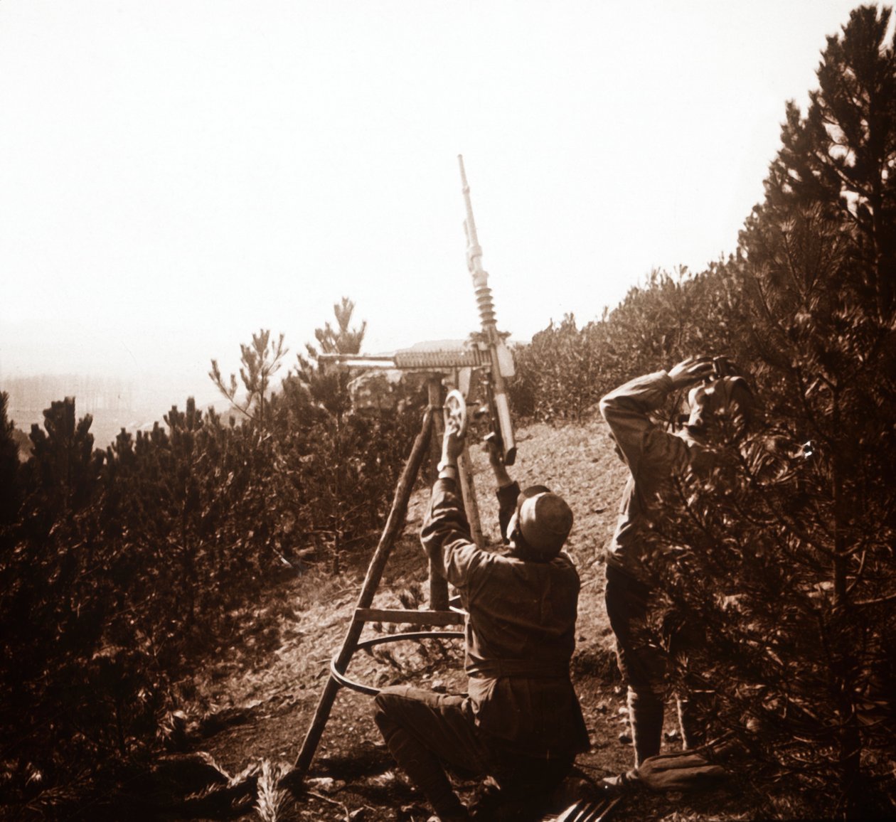 Metralhadora antiaérea, Alace, França, c1914-c1918 de Unbekannt