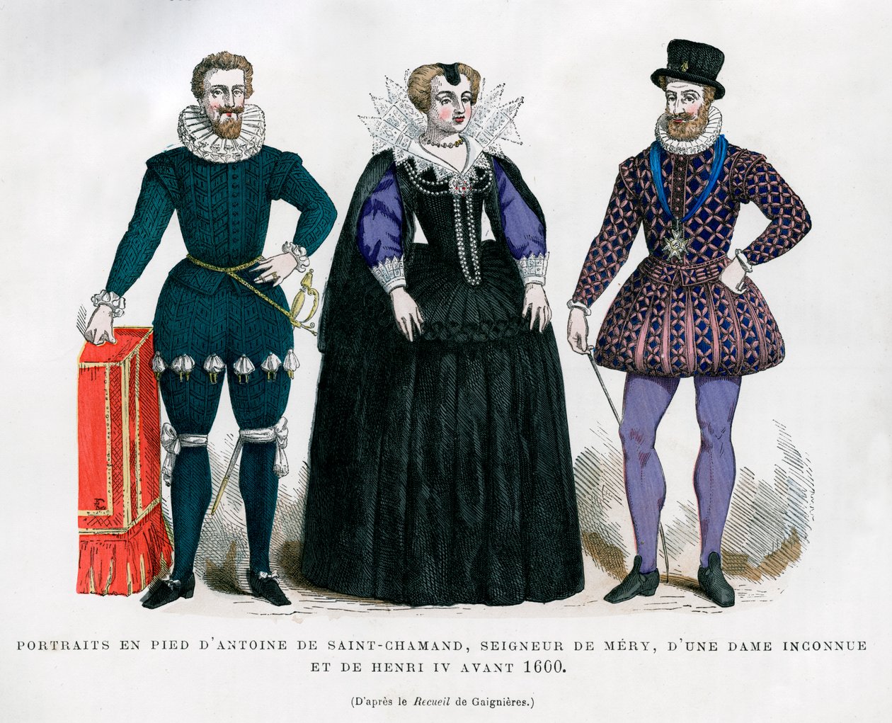 Antoine de Saint-Chamand, senhor de Mery, senhora desconhecida e Henrique IV da França, 1600 1882-1884 de Unbekannt