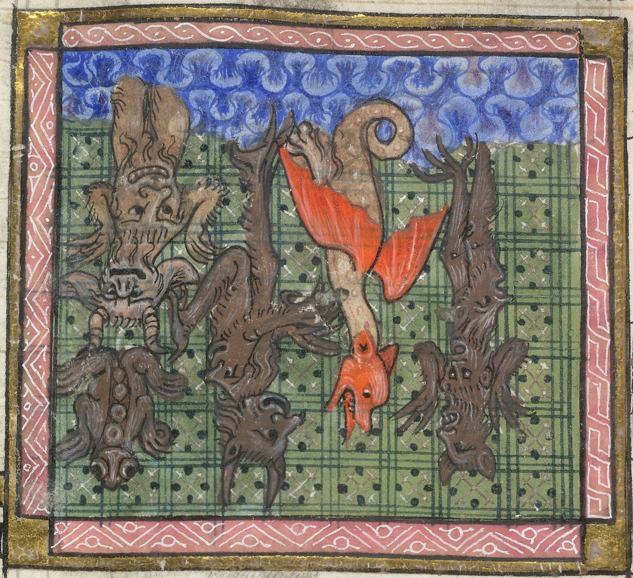 Apocalipse, detalhe: demônios caindo do céu, ca 1370-1375 de Unbekannt