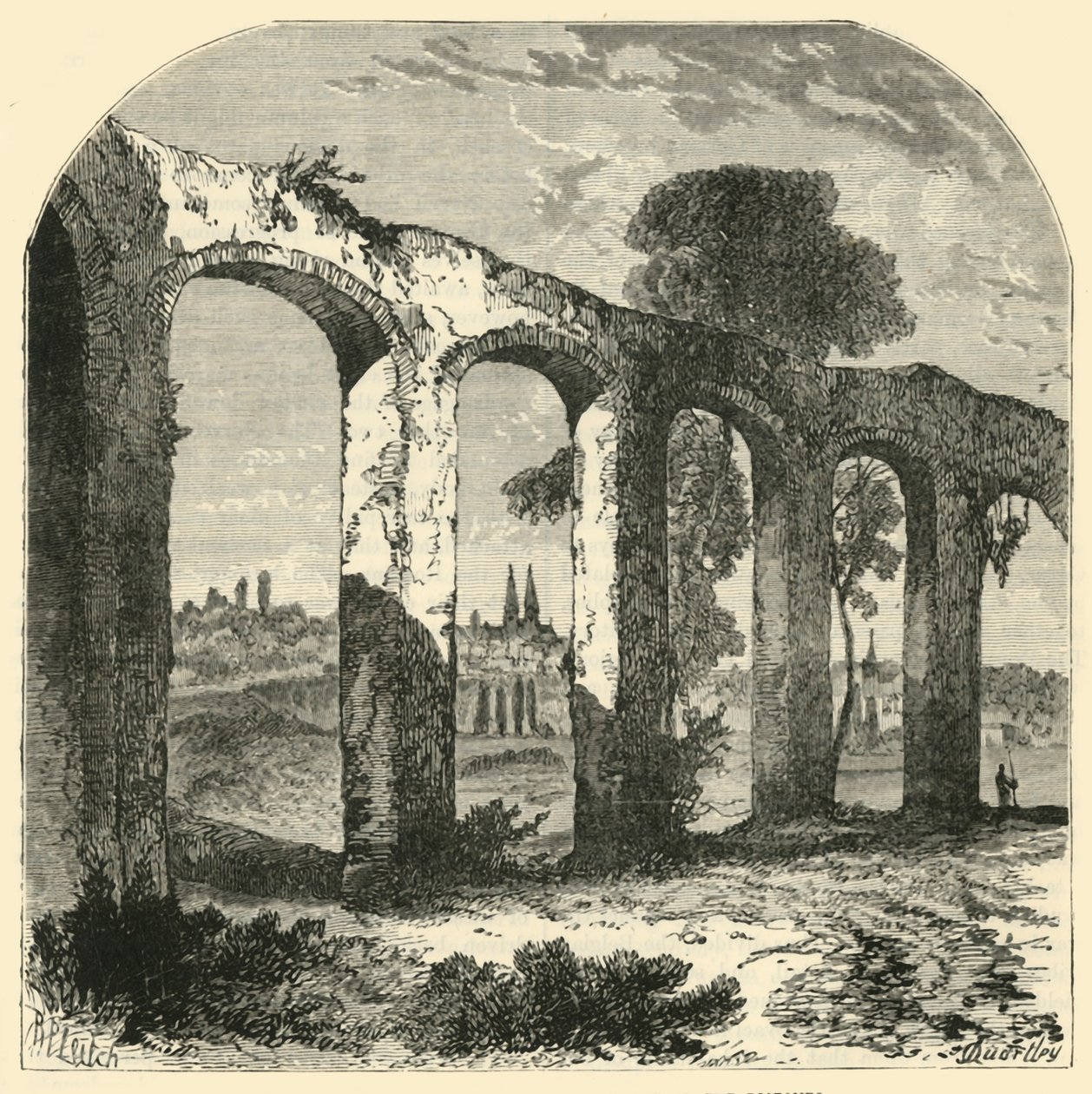 Aqueduto em Poitiers, da Antiga Capital dos Pictones, 1890. de Unbekannt