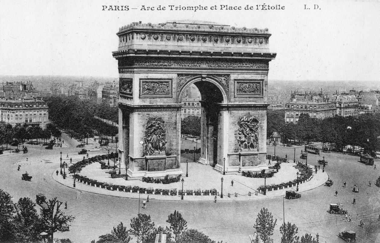 Arco do Triunfo e Place de létoile, Paris, França, início do século XX de Unbekannt