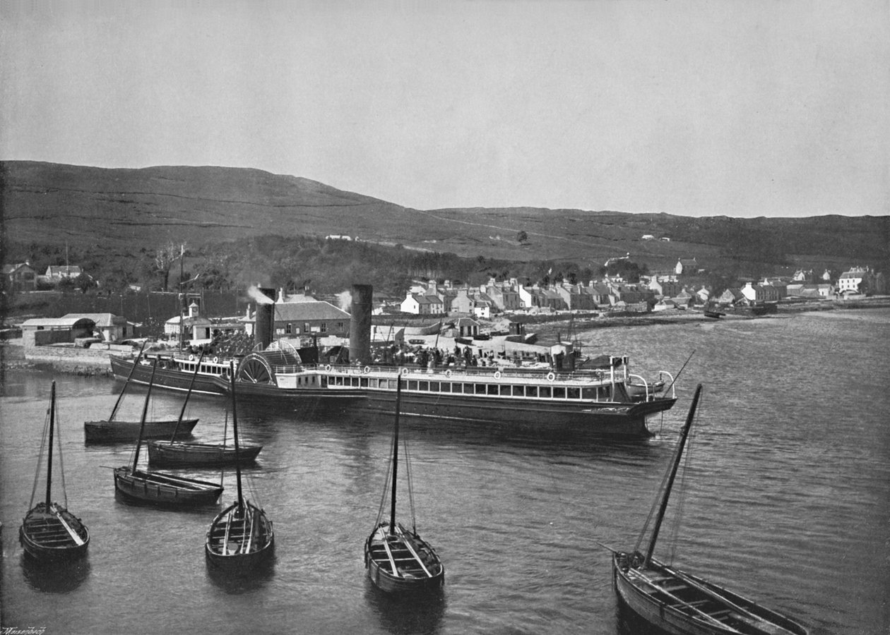 Ardrishaig - O navio a vapor Columba no cais de Ardrishaig, 1895 de Unbekannt