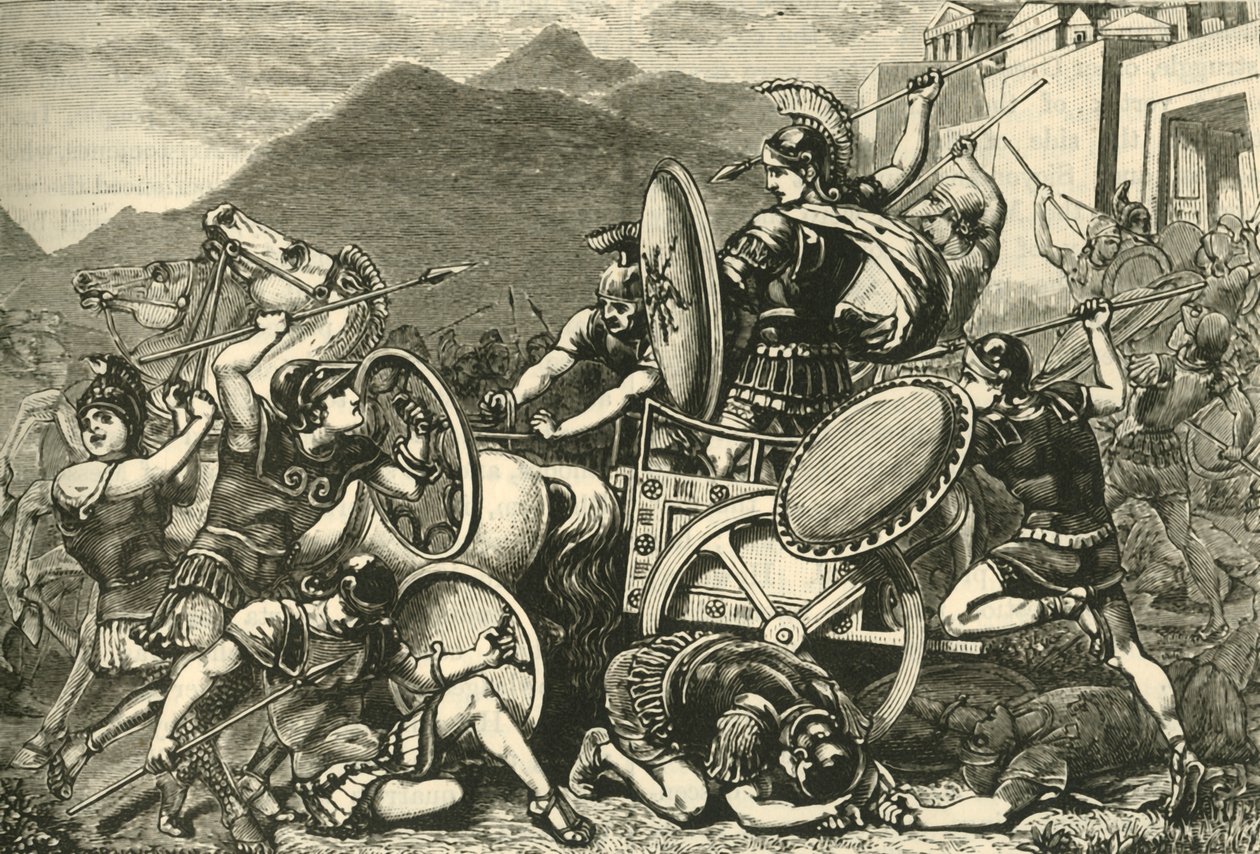 Aristomenes lutando para sair de Eira, 1890. de Unbekannt