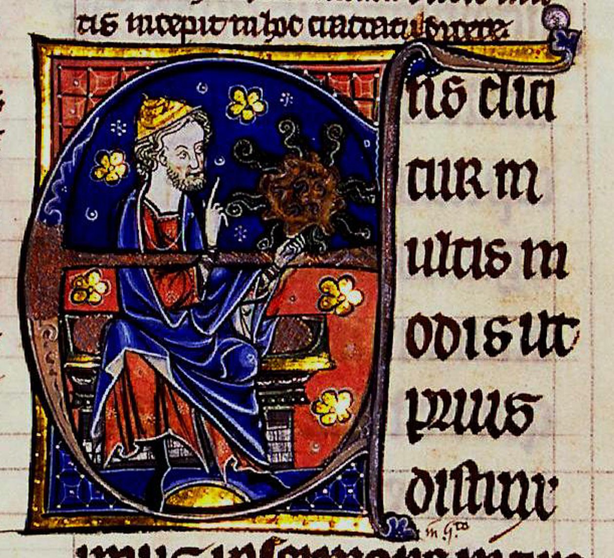 Aristóteles. De: De Averroes grandes Aristóteles alma livros, do século 13 de Unbekannt