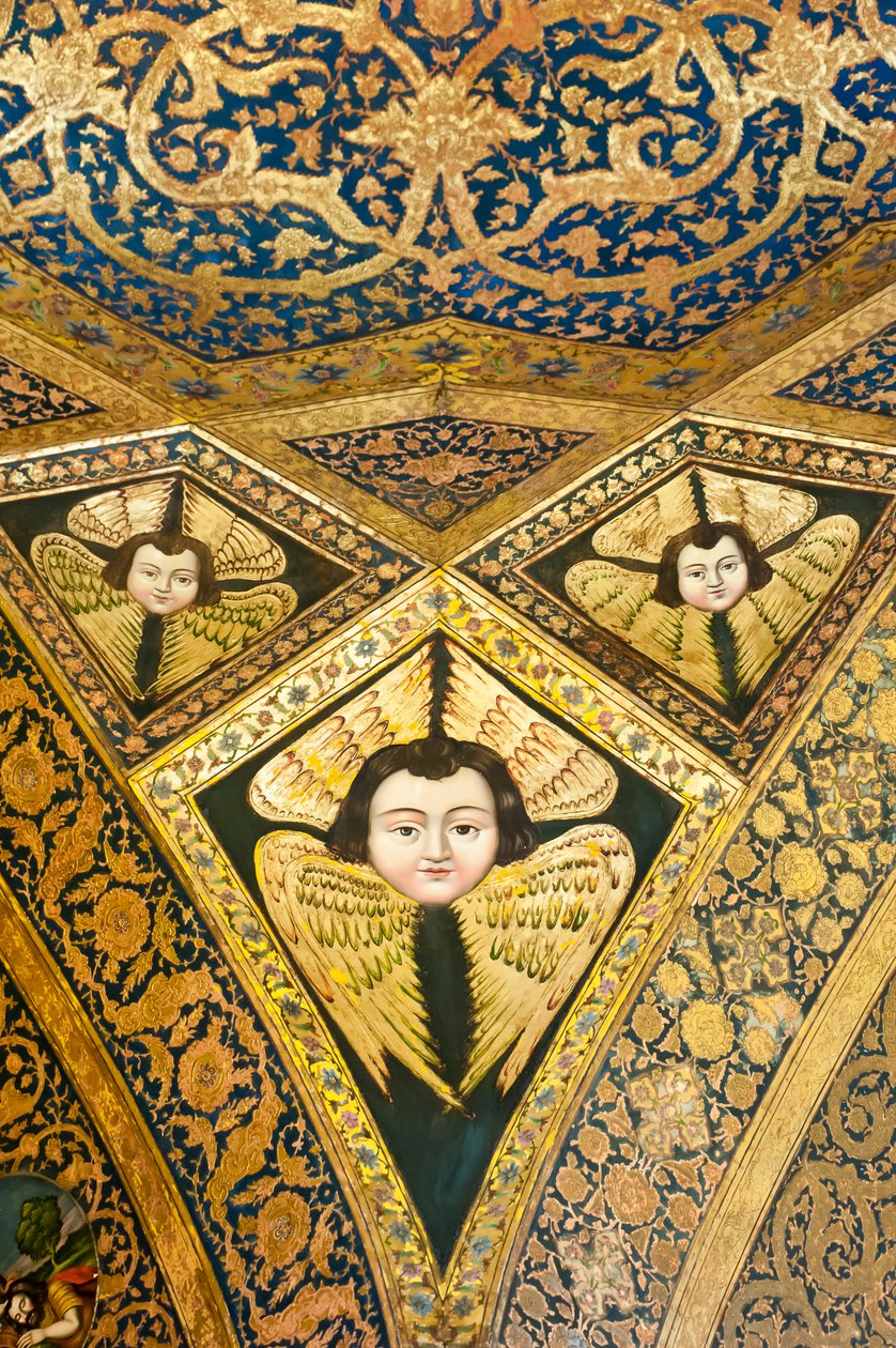 Igreja Apostólica Armênia; pintura de teto; rosto com asas; querubim e serafim; Catedral Vank; Jolfa ou Nova Julfa; Isfahan; Irã; Ásia de Unbekannt