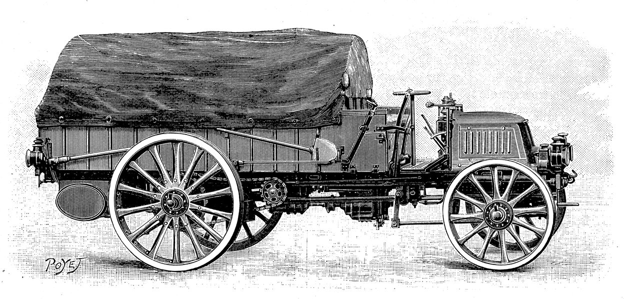 Caminhão do exército da Daimler, com motor de 4 cilindros e 12 hp, 1904 de Unbekannt