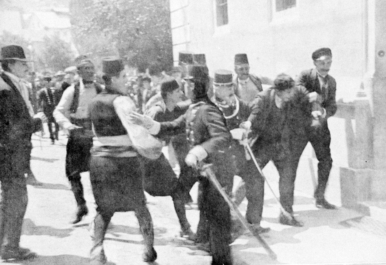 Detenção de Gavrilo Princip, assassino do arquiduque Franz Ferdinand, 1914 de Unbekannt
