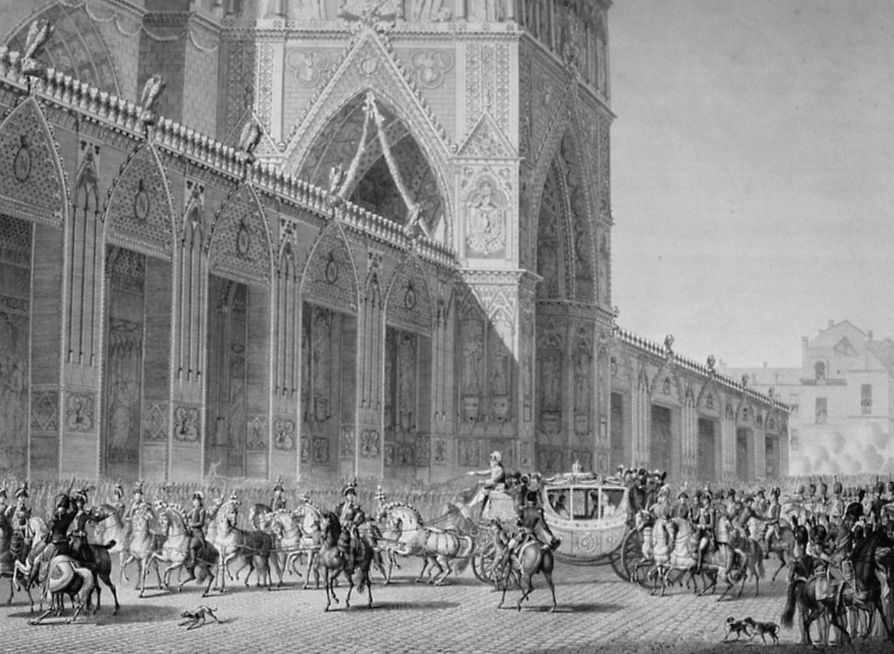 Chegada a Notre Dame, 2 de dezembro de 1804, século XIX de Unbekannt