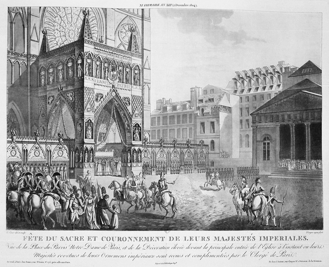 Chegada a Notre Dame, 2 de dezembro de 1804, século XIX de Unbekannt