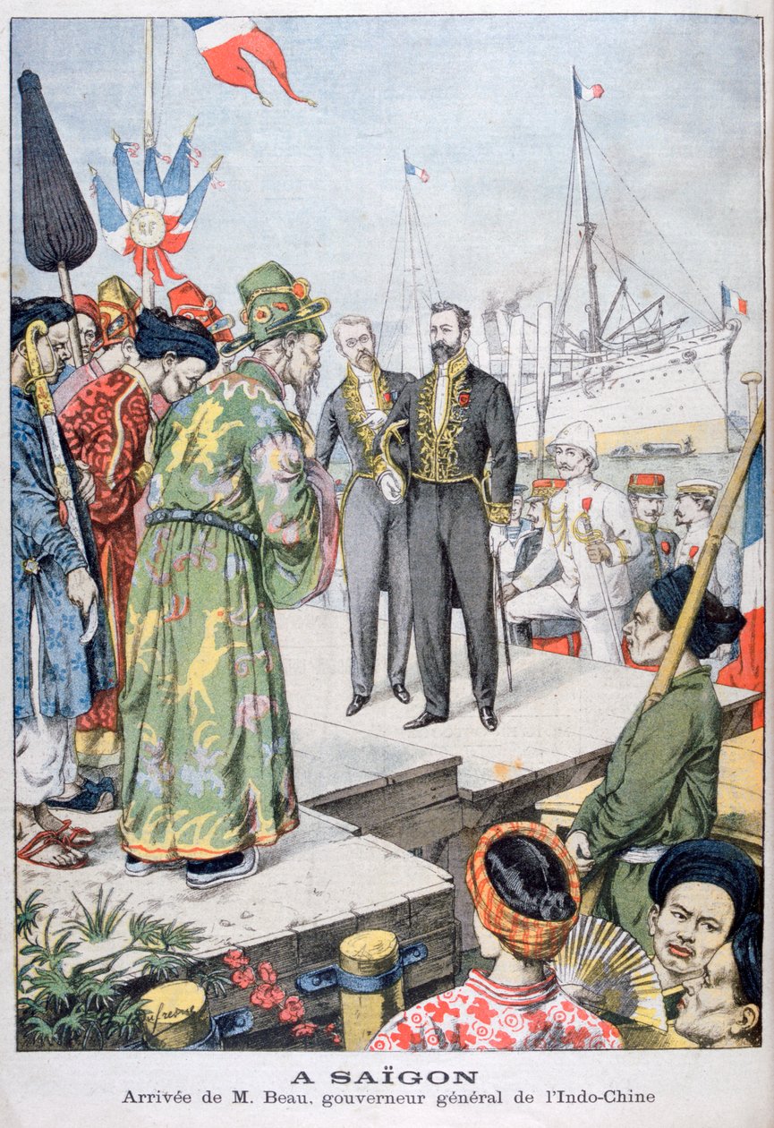 Chegada em Saigon de Paul Beau, Governador Geral da Indochina, 1902 de Unbekannt