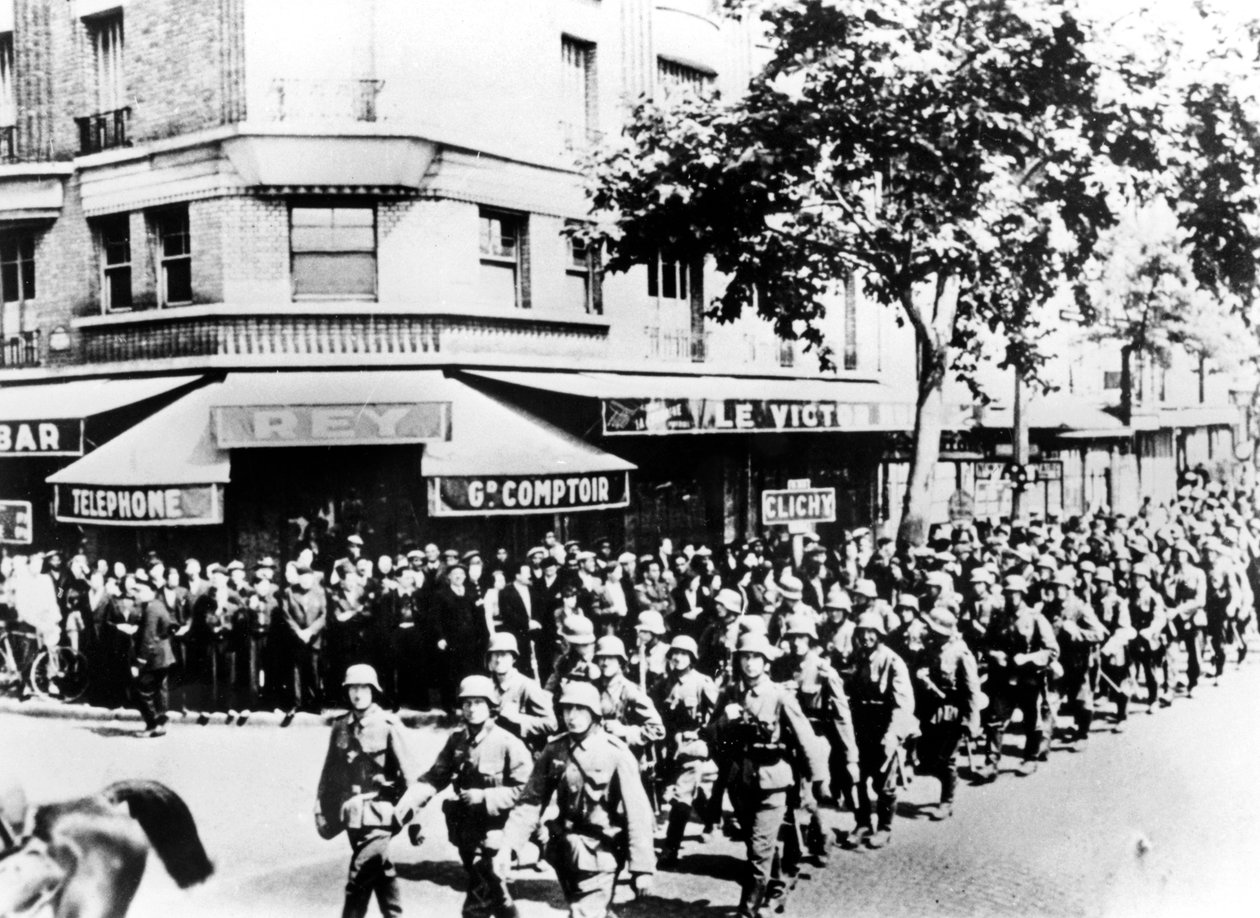Chegada das primeiras tropas alemãs em Paris, junho de 1940 de Unbekannt
