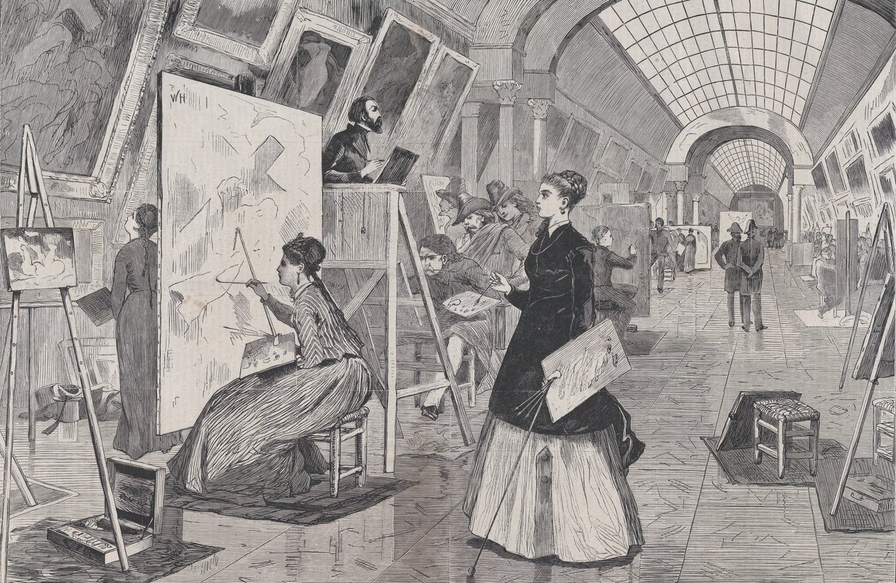 Estudantes de arte e copistas na Galeria do Louvre, Paris Harper