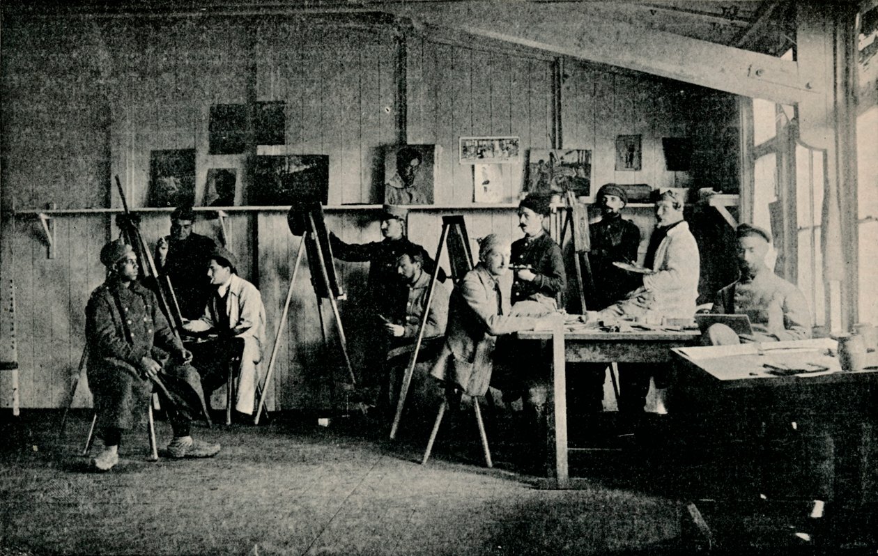 Artista Prisioneiros de Guerra em seu estúdio em Giessen, c1916 de Unbekannt