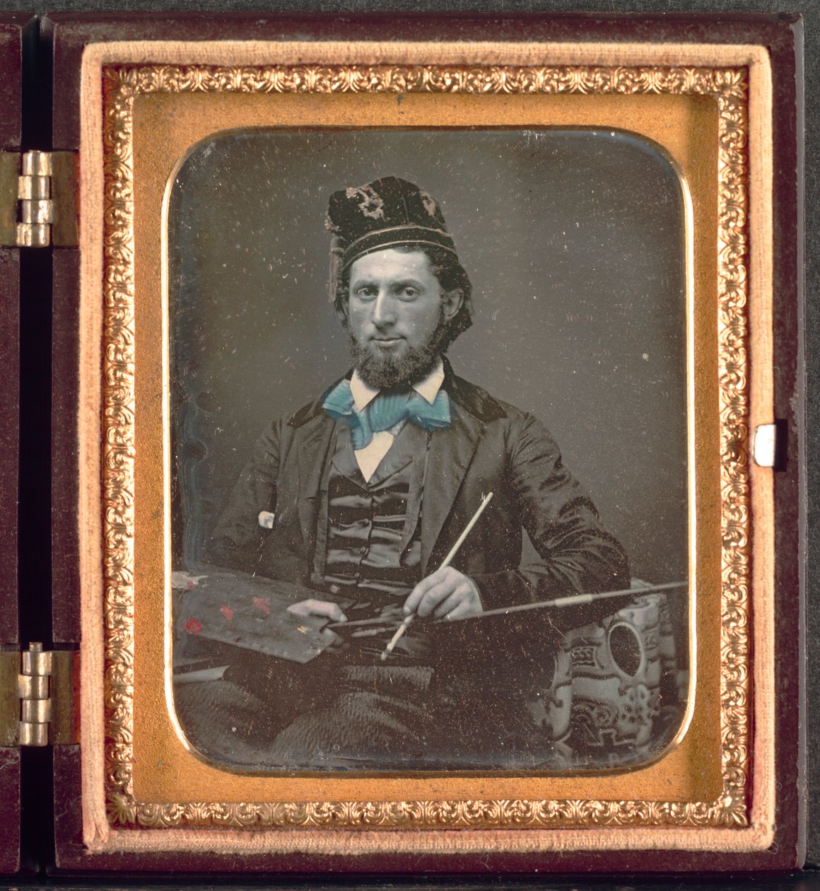 Artista com sua paleta e pincéis, c. 1850s. de Unbekannt
