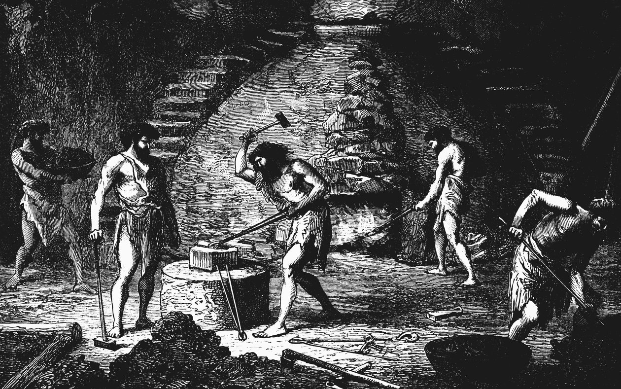Reconstrução de artistas de uma forja tardia da Idade do Ferro, 1890 de Unbekannt