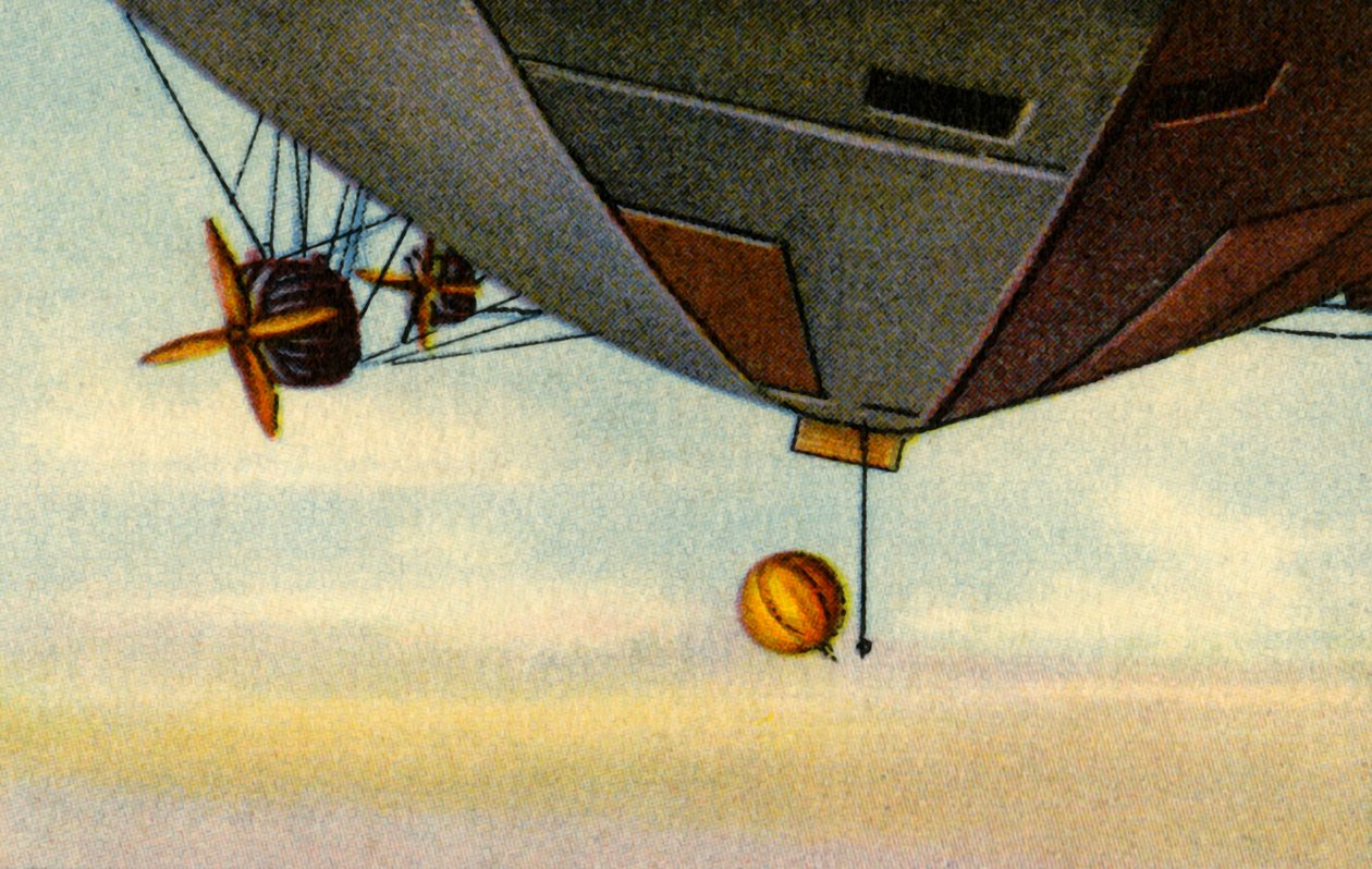 Ascensão do zepelim, expedição ao Ártico, 1932. de Unbekannt