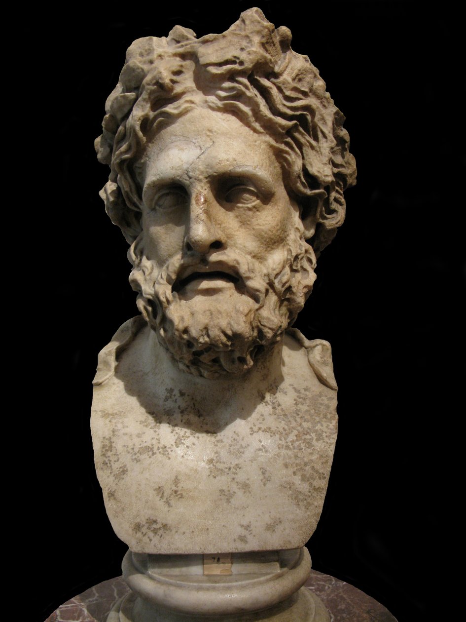 Asclépio, deus da medicina e da cura. Cópia romana da estátua grega de Phyromachos, século 2 aC de Unbekannt