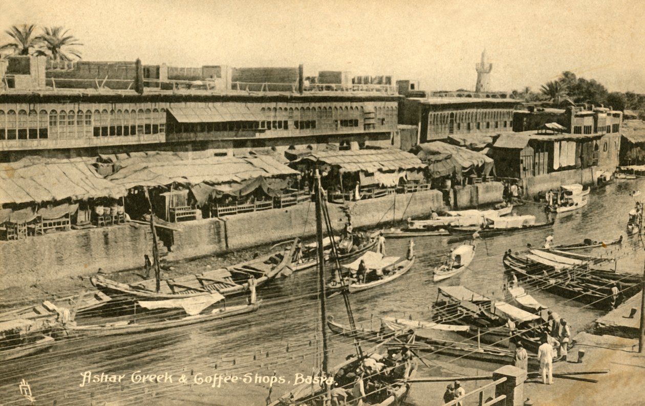Ashar Creek & Cafeterias, Basra, c1918-c1939. de Unbekannt
