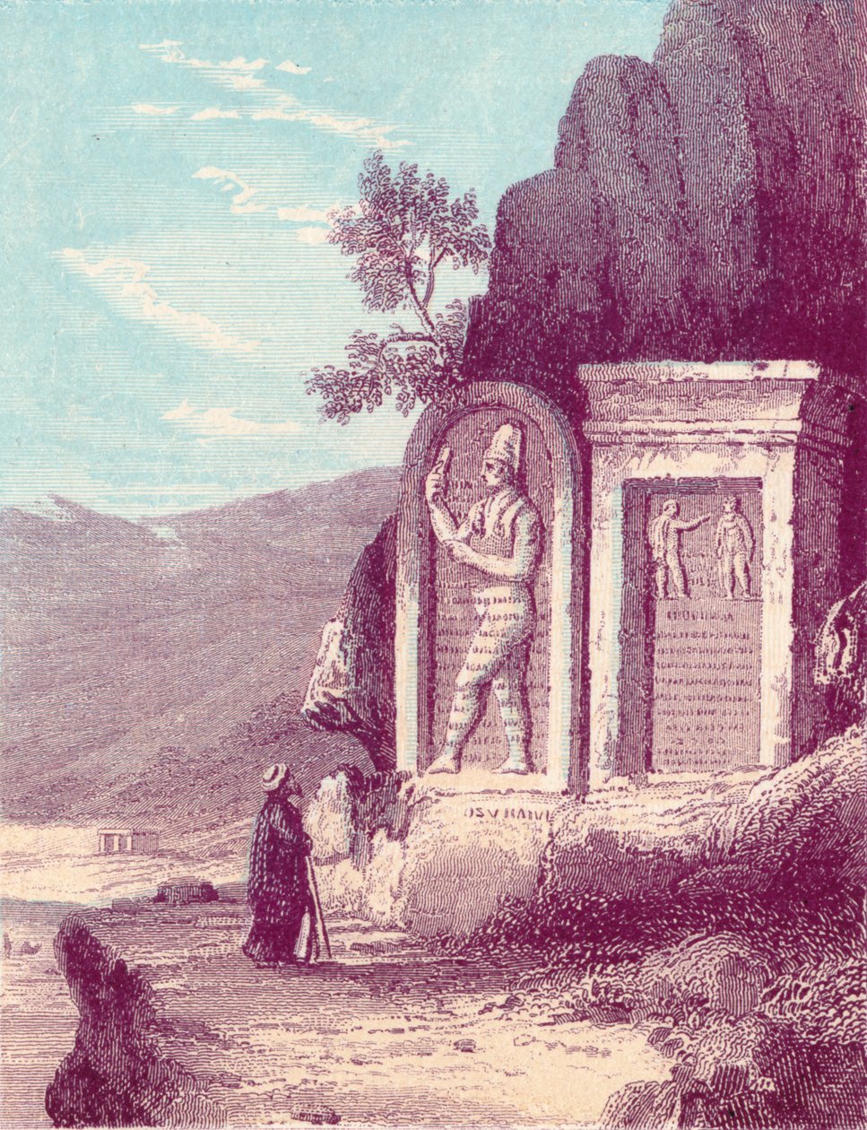 Escultura assíria no rio Nahr El Kelb ou cão, século c19th. de Unbekannt