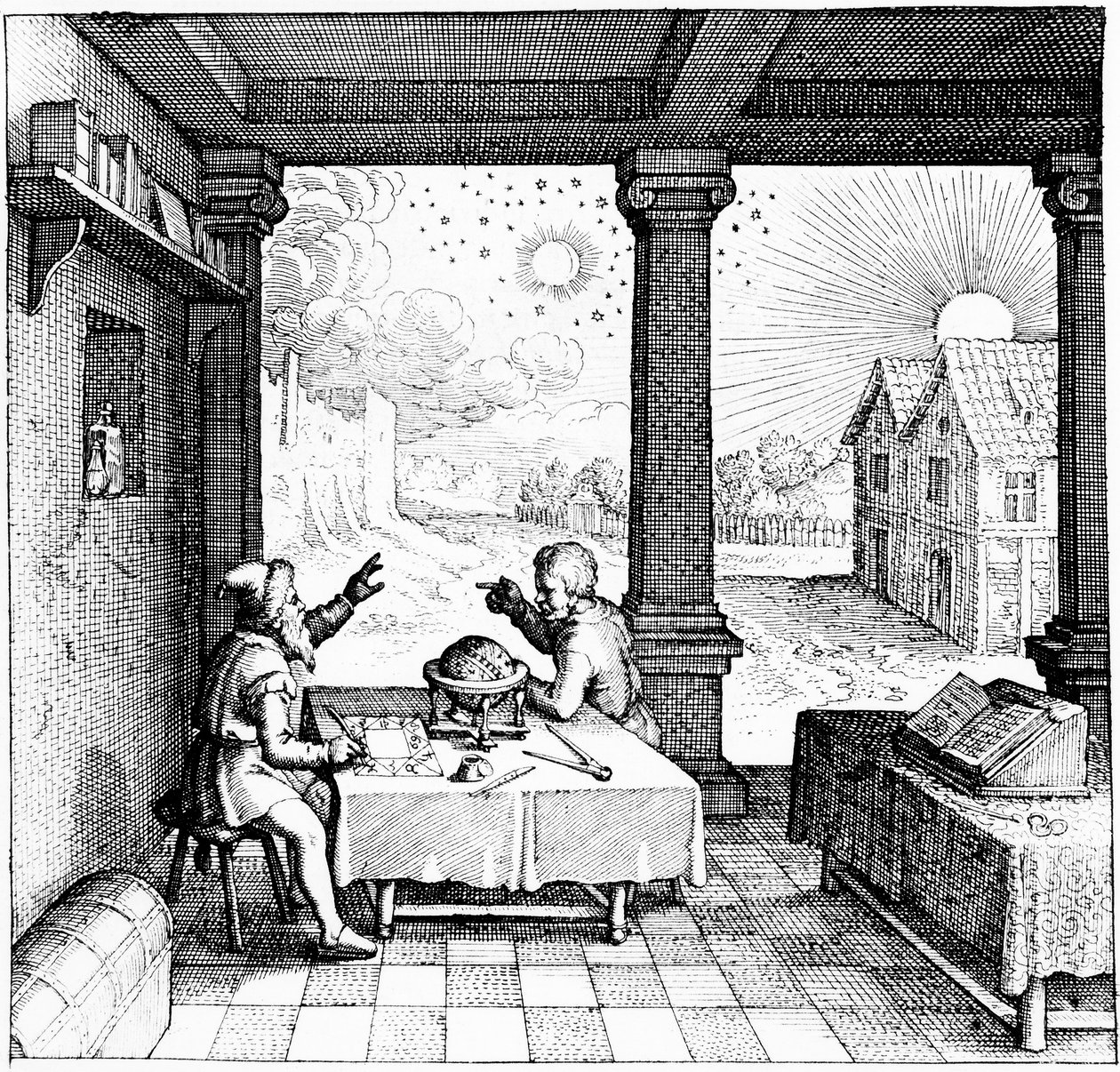 Astrólogos preparando um horóscopo, 1617-1619 de Unbekannt