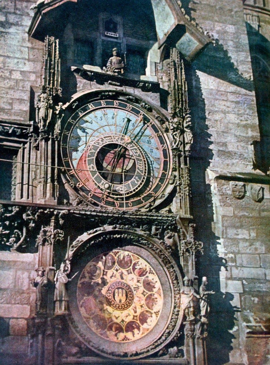 Relógio astronômico, antiga prefeitura, Praga, República Tcheca, 1943 de Unbekannt